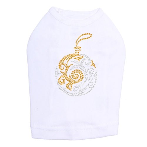 Gold and Silver Christmas Ornament Rhinestone Dog Tank - Many Colors - Posh Puppy Boutique