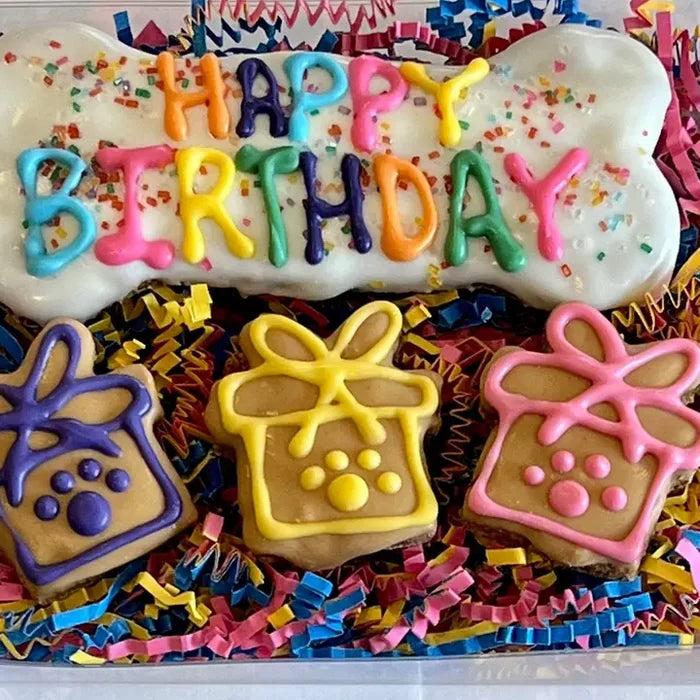Happy Birthday Dog Treat Gift Box in Pink