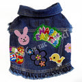 Happy Easter Denim Dog Jacket with Ruffles - Posh Puppy Boutique