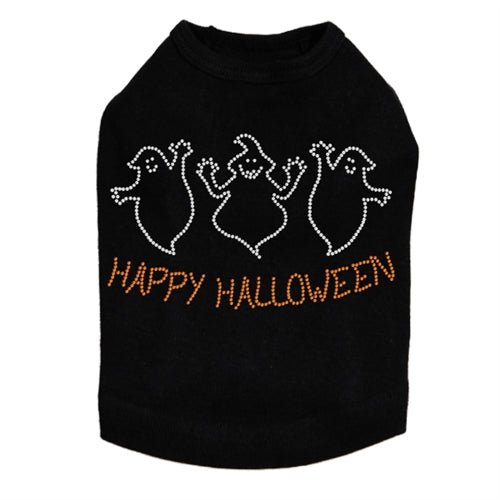Happy Halloween Ghost Rhinestones Tank Top - Many Colors - Posh Puppy Boutique