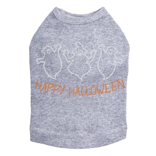 Happy Halloween Ghost Rhinestones Tank Top - Many Colors - Posh Puppy Boutique