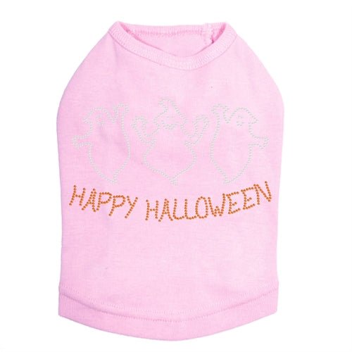 Happy Halloween Ghost Rhinestones Tank Top - Many Colors - Posh Puppy Boutique