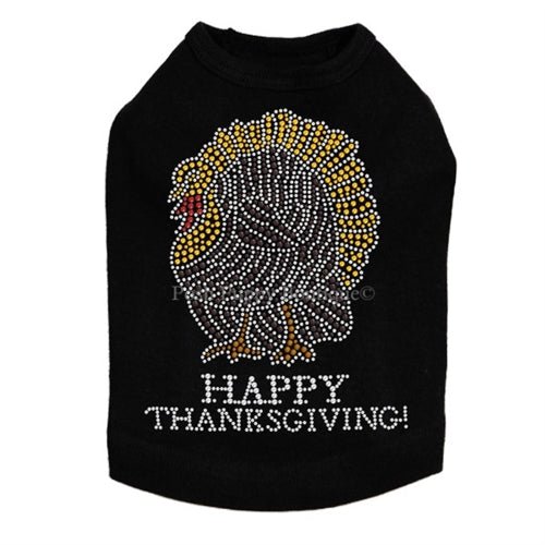 Happy Thanksgiving Turkey Rhinestone Tanks - Many Colors - Posh Puppy Boutique