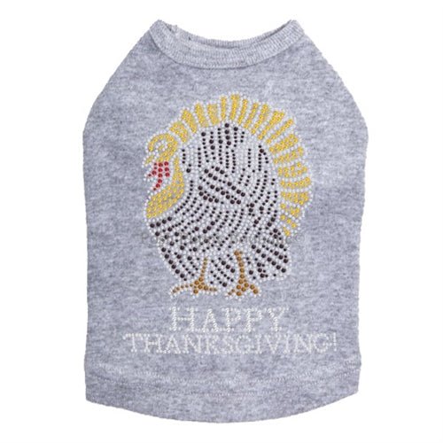 Happy Thanksgiving Turkey Rhinestone Tanks - Many Colors - Posh Puppy Boutique