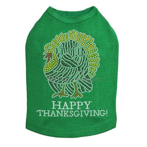 Happy Thanksgiving Turkey Rhinestone Tanks - Many Colors - Posh Puppy Boutique
