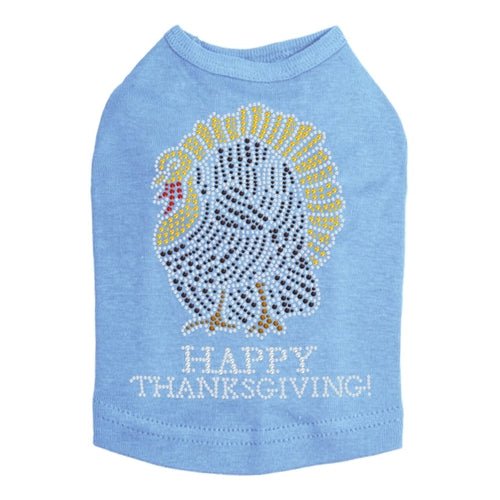 Happy Thanksgiving Turkey Rhinestone Tanks - Many Colors - Posh Puppy Boutique