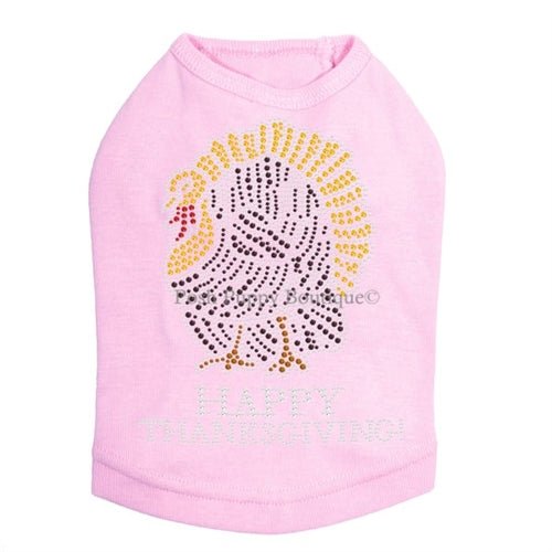 Happy Thanksgiving Turkey Rhinestone Tanks - Many Colors - Posh Puppy Boutique
