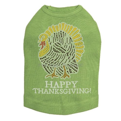 Happy Thanksgiving Turkey Rhinestone Tanks - Many Colors - Posh Puppy Boutique