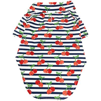 Hawaiian Camp Shirt - Cherry Stripe - Posh Puppy Boutique