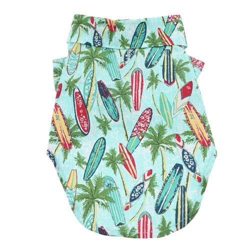 Hawaiian Camp Shirt - Surfboards and Palms - Posh Puppy Boutique