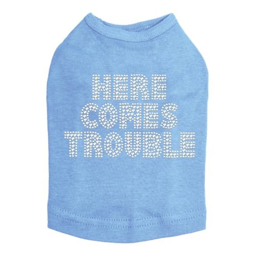 Here Comes Trouble Rhinestone Tank - Many Colors - Posh Puppy Boutique