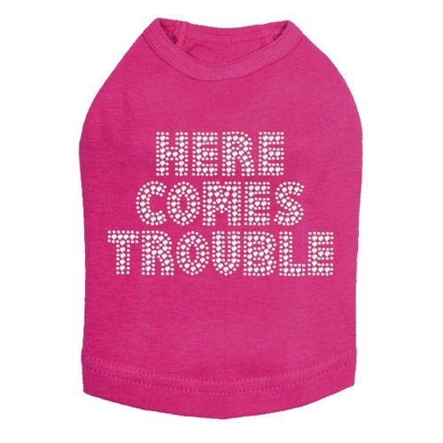Here Comes Trouble Rhinestone Tank - Many Colors - Posh Puppy Boutique