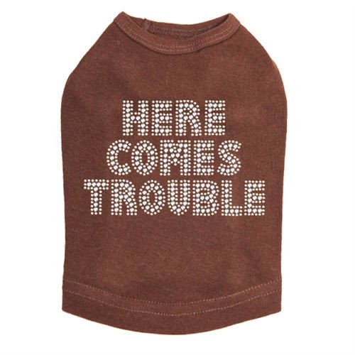 Here Comes Trouble Rhinestone Tank - Many Colors - Posh Puppy Boutique