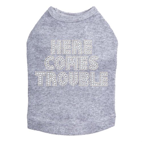 Here Comes Trouble Rhinestone Tank - Many Colors - Posh Puppy Boutique