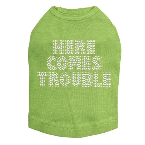 Here Comes Trouble Rhinestone Tank - Many Colors - Posh Puppy Boutique
