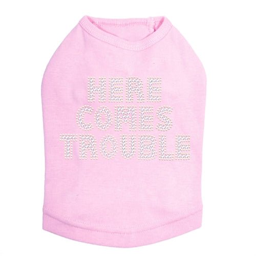 Here Comes Trouble Rhinestone Tank - Many Colors - Posh Puppy Boutique
