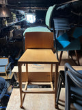 High back wood stacking counter height stools