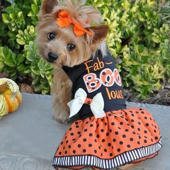 Holiday Dog Harness Dress - Fab - BOO - lous - Posh Puppy Boutique