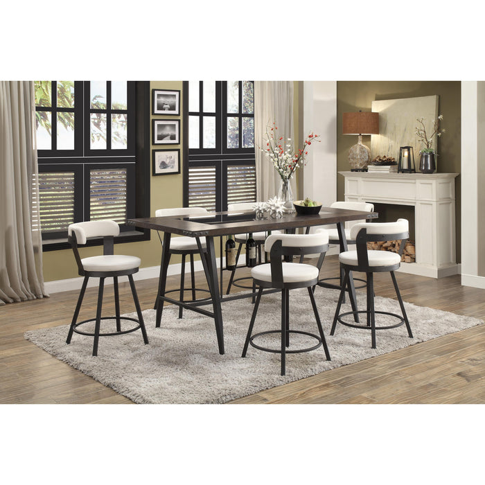 Homelegance Appert 5566-24WT Swivel Counter Height Chair, White IMAGE 5