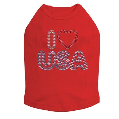 I Love USA #2 Rhinestone Tank - Many Colors - Posh Puppy Boutique