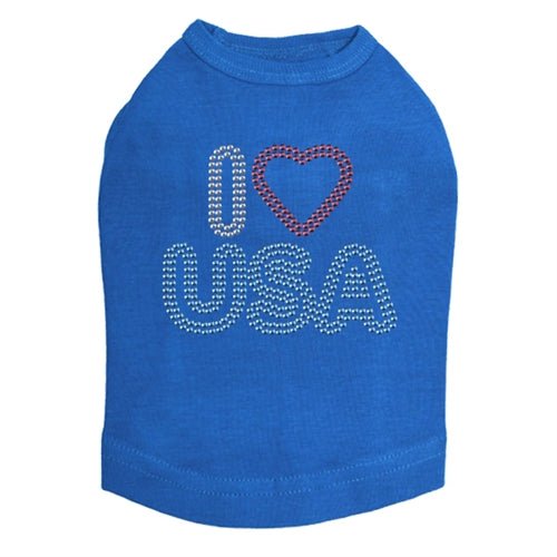 I Love USA #2 Rhinestone Tank - Many Colors - Posh Puppy Boutique