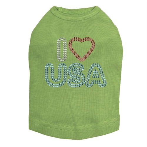 I Love USA #2 Rhinestone Tank - Many Colors - Posh Puppy Boutique