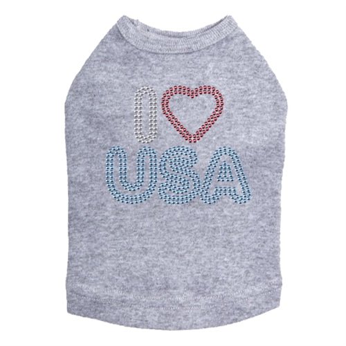 I Love USA #2 Rhinestone Tank - Many Colors - Posh Puppy Boutique