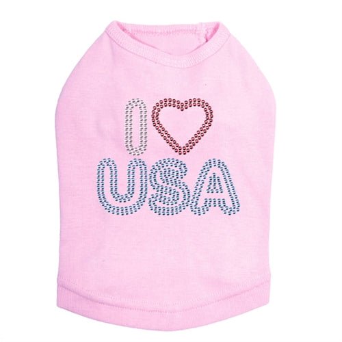 I Love USA #2 Rhinestone Tank - Many Colors - Posh Puppy Boutique