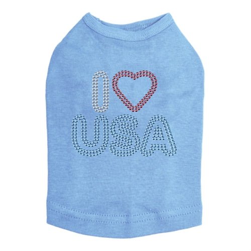 I Love USA #2 Rhinestone Tank - Many Colors - Posh Puppy Boutique