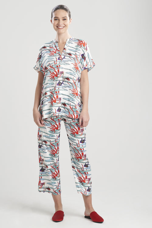 Island Cove-Printed Matte Satin PJ