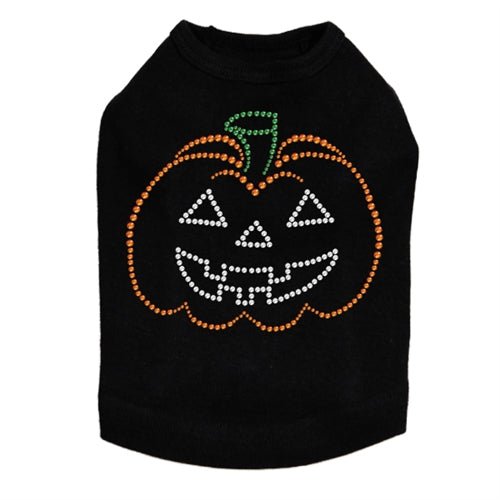 Jack - o - Lantern Outline Rhinestone Tank Top - Many Colors - Posh Puppy Boutique