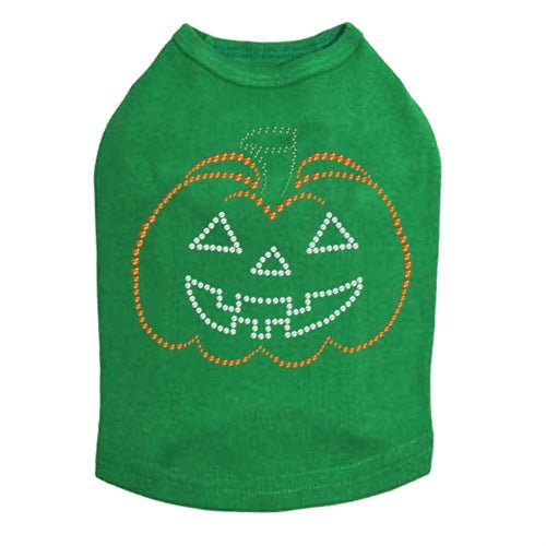 Jack - o - Lantern Outline Rhinestone Tank Top - Many Colors - Posh Puppy Boutique