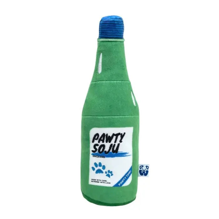 Korean Soju Bottle Parody Plush Dog Toy - Posh Puppy Boutique