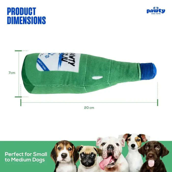 Korean Soju Bottle Parody Plush Dog Toy - Posh Puppy Boutique