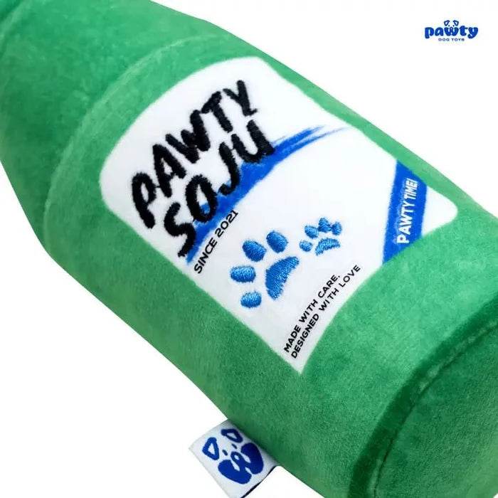 Korean Soju Bottle Parody Plush Dog Toy - Posh Puppy Boutique