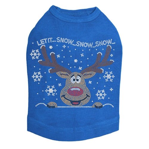 Let it Snow - Red Nose Reindeer Rhinestone Tank - Many Colors - Posh Puppy Boutique