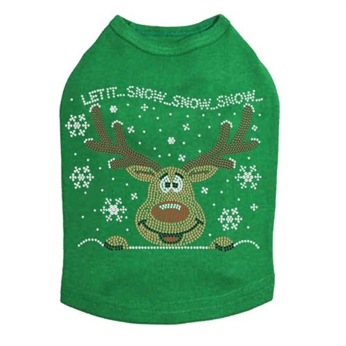 Let it Snow - Red Nose Reindeer Rhinestone Tank - Many Colors - Posh Puppy Boutique