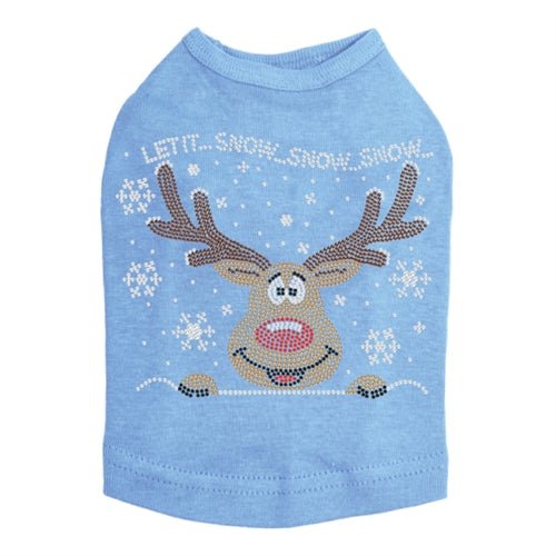 Let it Snow - Red Nose Reindeer Rhinestone Tank - Many Colors - Posh Puppy Boutique
