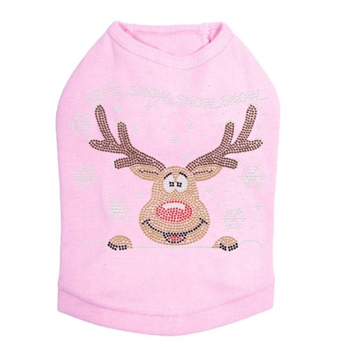 Let it Snow - Red Nose Reindeer Rhinestone Tank - Many Colors - Posh Puppy Boutique