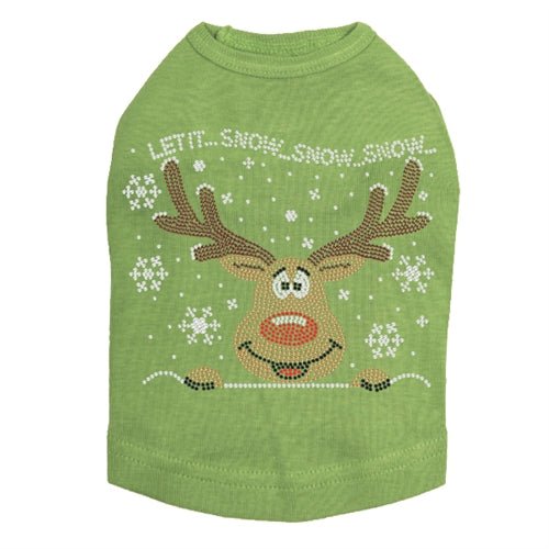 Let it Snow - Red Nose Reindeer Rhinestone Tank - Many Colors - Posh Puppy Boutique
