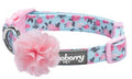 Light Blue Spring Collar with Flower - Posh Puppy Boutique