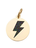 Lightning Bolt Pet ID Tag in Black & Gold - Posh Puppy Boutique