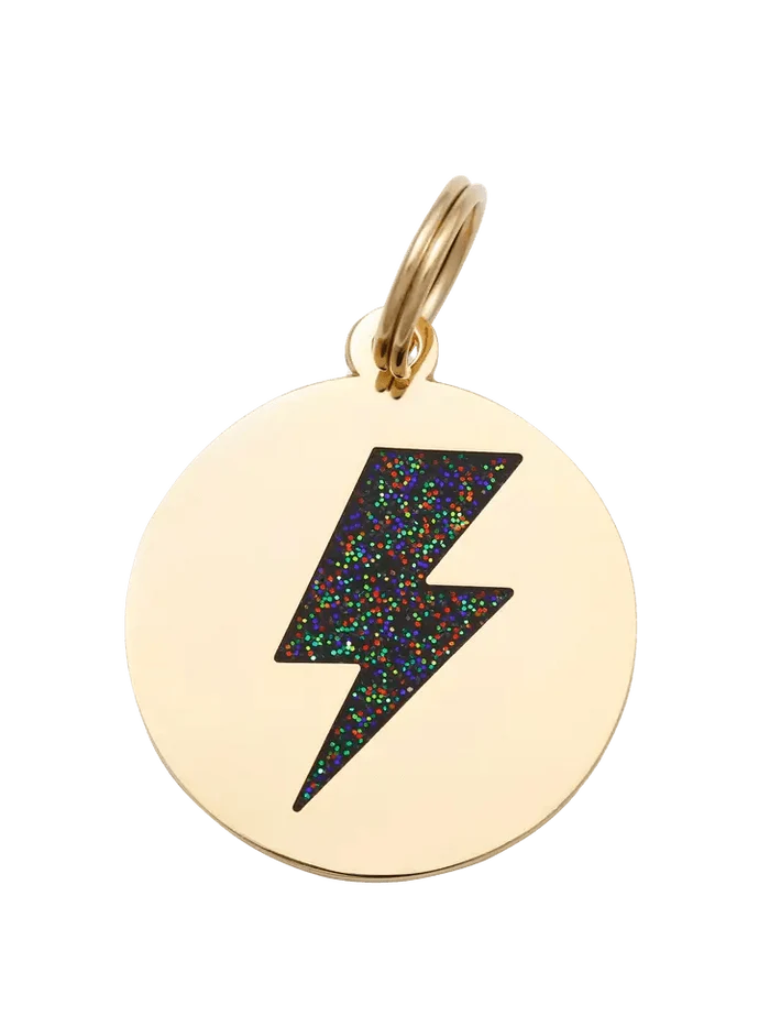 Lightning Bolt Pet ID Tag in Black & Gold - Posh Puppy Boutique