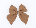 Linen Sailor Hair Bow - Golden - Posh Puppy Boutique