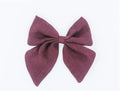 Linen Sailor Hair Bow - Mulberry - Posh Puppy Boutique