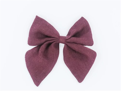 Linen Sailor Hair Bow - Mulberry - Posh Puppy Boutique