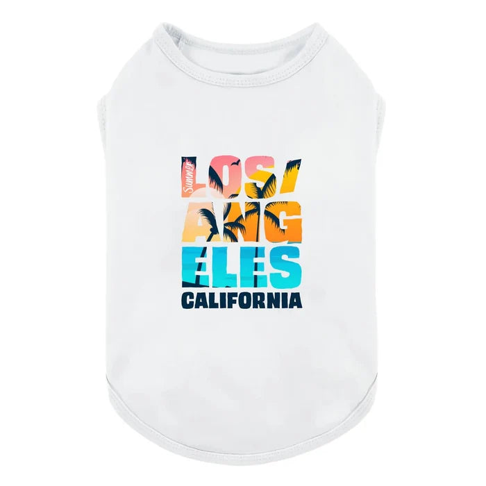Los Angeles Dog Shirt in White - Posh Puppy Boutique