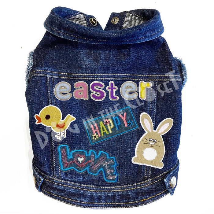 Love Easter Denim Dog Jacket - Posh Puppy Boutique