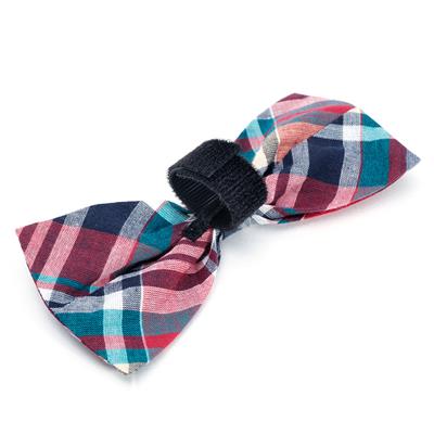 Madras Plaid Red/Navy/Multi Bow Tie - Posh Puppy Boutique