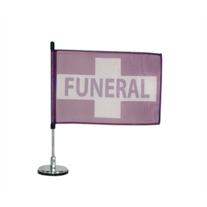 Magnetic auto funeral flag-6" x 9" banner used in funeral service operations, from lynch supply